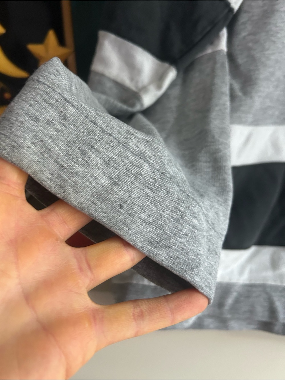 Vintage Y2K Roots Sporting Goods Hockey Jersey Long Sleeve Shirt Grey Black - Picture 4 of 16